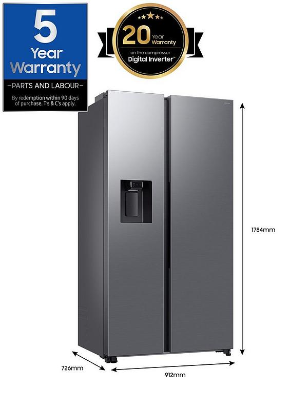 Samsung Series 6 SpaceMax RS70F64KETEU Wifi Connected Total No Frost American Fridge Freezer - Silver - E Rated - Image 7
